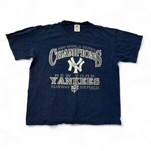 Vintage Logo Athletic New York Yankees 2000 World Series Champions T-Shirt 2XL